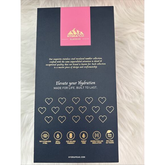 Hydrapeak Classic Journey 25oz Limited Edition Tumbler Rose Bling Red Hearts New - Picture 6 of 11